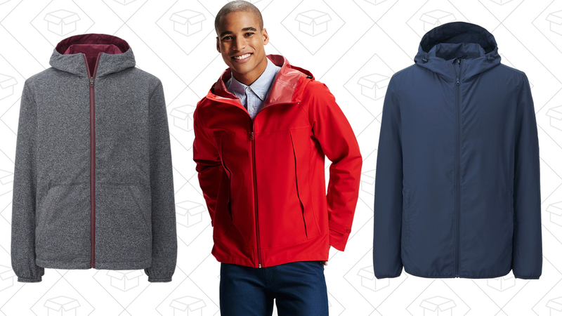 Reversible Parka, $40 | Blocktech Rain Coat, $70 | Light Pocketable Hooded Jacket, $30